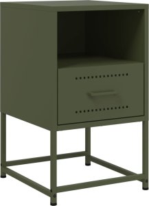 vidaXL Szafki nocne, 2 szt., oliwkowa zieleń, 36x39x60,5 cm, stal 6