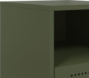 vidaXL Szafki nocne, 2 szt., oliwkowa zieleń, 36x39x60,5 cm, stal 10