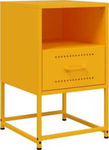 vidaXL Szafka nocna, musztardowa, 36x39x60,5 cm, stal 2