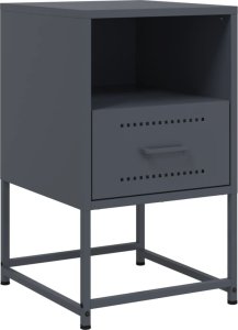 vidaXL Szafka nocna, antracytowa, 36x39x60,5 cm, stal 2