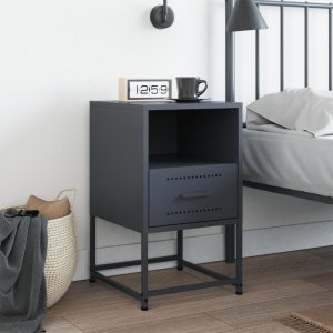 vidaXL Szafka nocna, antracytowa, 36x39x60,5 cm, stal 3