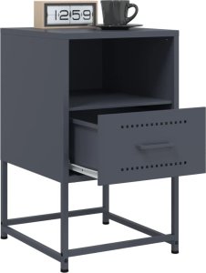 vidaXL Szafka nocna, antracytowa, 36x39x60,5 cm, stal 4