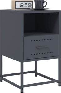 vidaXL Szafka nocna, antracytowa, 36x39x60,5 cm, stal 5