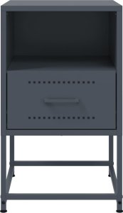 vidaXL Szafka nocna, antracytowa, 36x39x60,5 cm, stal 6