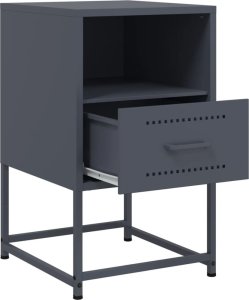 vidaXL Szafka nocna, antracytowa, 36x39x60,5 cm, stal 9