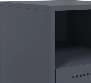 vidaXL Szafka nocna, antracytowa, 36x39x60,5 cm, stal 10