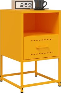 vidaXL Szafki nocne, 2 szt., musztardowe, 36x39x60,5 cm, stal 3