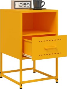 vidaXL Szafki nocne, 2 szt., musztardowe, 36x39x60,5 cm, stal 4