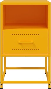 vidaXL Szafki nocne, 2 szt., musztardowe, 36x39x60,5 cm, stal 5