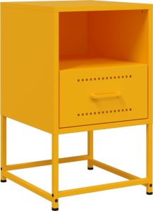vidaXL Szafki nocne, 2 szt., musztardowe, 36x39x60,5 cm, stal 6