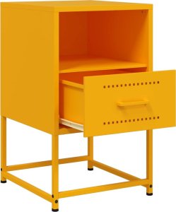 vidaXL Szafki nocne, 2 szt., musztardowe, 36x39x60,5 cm, stal 9