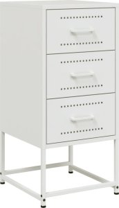 vidaXL Szafka nocna, biała, 36x39x78 cm, stal 2