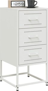 vidaXL Szafka nocna, biała, 36x39x78 cm, stal 4