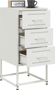 vidaXL Szafka nocna, biała, 36x39x78 cm, stal 5