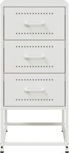 vidaXL Szafka nocna, biała, 36x39x78 cm, stal 6