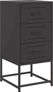vidaXL Szafka nocna, czarna, 36x39x78 cm, stal 2