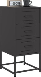 vidaXL Szafka nocna, czarna, 36x39x78 cm, stal 4