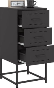 vidaXL Szafka nocna, czarna, 36x39x78 cm, stal 5
