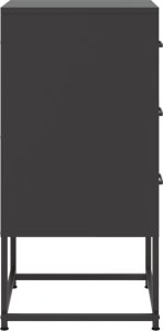 vidaXL Szafka nocna, czarna, 36x39x78 cm, stal 7