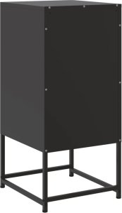 vidaXL Szafka nocna, czarna, 36x39x78 cm, stal 8