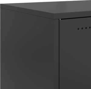 vidaXL Szafka nocna, czarna, 36x39x78 cm, stal 10
