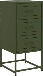 vidaXL Szafki nocne, 2 szt., oliwkowa zieleń, 36x39x78 cm, stal 5