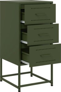 vidaXL Szafki nocne, 2 szt., oliwkowa zieleń, 36x39x78 cm, stal 9