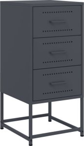 vidaXL Szafka nocna, antracytowa, 36x39x78 cm, stal 2