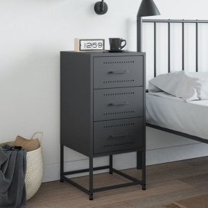 vidaXL Szafka nocna, antracytowa, 36x39x78 cm, stal 3