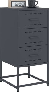 vidaXL Szafka nocna, antracytowa, 36x39x78 cm, stal 4