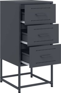 vidaXL Szafka nocna, antracytowa, 36x39x78 cm, stal 9