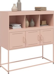 vidaXL Szafka, różowa, 100,5x39x107 cm, stal walcowana na zimno 4