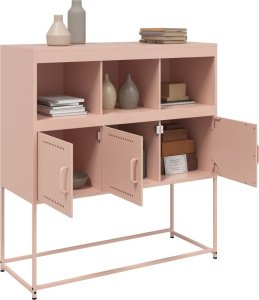 vidaXL Szafka, różowa, 100,5x39x107 cm, stal walcowana na zimno 5