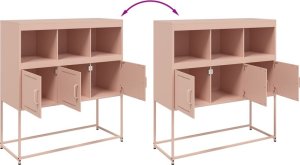 vidaXL Szafka, różowa, 100,5x39x107 cm, stal walcowana na zimno 9