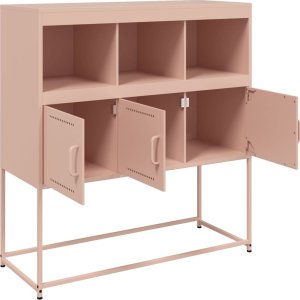 vidaXL Szafka, różowa, 100,5x39x107 cm, stal walcowana na zimno 10