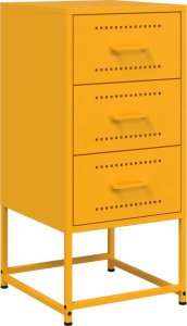 vidaXL Szafki nocne, 2 szt., musztardowe, 36x39x78 cm, stal 3