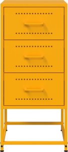 vidaXL Szafki nocne, 2 szt., musztardowe, 36x39x78 cm, stal 4