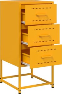 vidaXL Szafki nocne, 2 szt., musztardowe, 36x39x78 cm, stal 7