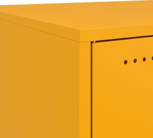vidaXL Szafki nocne, 2 szt., musztardowe, 36x39x78 cm, stal 8