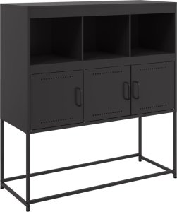 vidaXL Szafka, czarna, 100,5x39x107 cm, stal walcowana na zimno 2