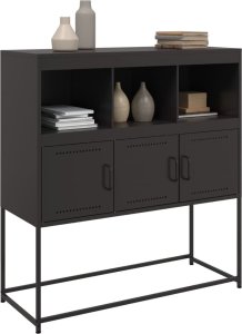 vidaXL Szafka, czarna, 100,5x39x107 cm, stal walcowana na zimno 4