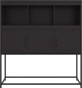 vidaXL Szafka, czarna, 100,5x39x107 cm, stal walcowana na zimno 6