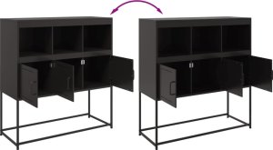 vidaXL Szafka, czarna, 100,5x39x107 cm, stal walcowana na zimno 9