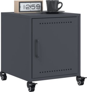 vidaXL Szafka nocna, antracytowa, 36x39x43,5 cm, stal 4