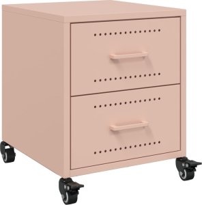 vidaXL Szafka nocna, różowa, 36x39x43,5 cm, stal 2