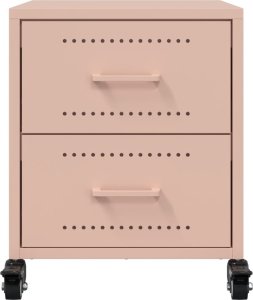 vidaXL Szafka nocna, różowa, 36x39x43,5 cm, stal 6