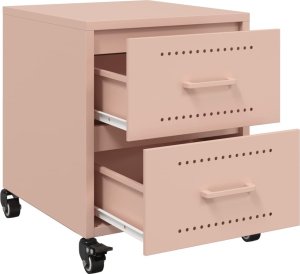 vidaXL Szafka nocna, różowa, 36x39x43,5 cm, stal 9