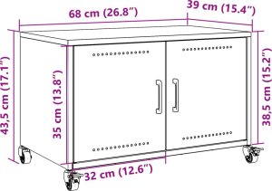 vidaXL Szafka RTV, różowa, 68x39x43,5 cm, stal walcowana na zimno 12