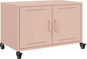 vidaXL Szafka RTV, różowa, 68x39x43,5 cm, stal walcowana na zimno 2