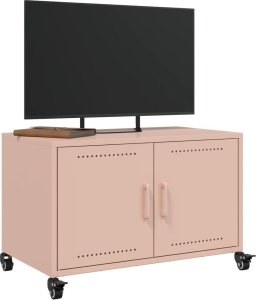 vidaXL Szafka RTV, różowa, 68x39x43,5 cm, stal walcowana na zimno 5